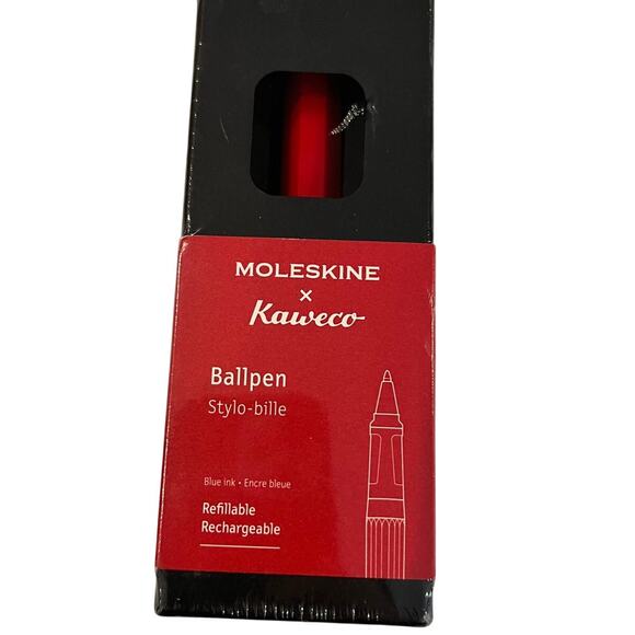 MOLESKINE x Kaweco Refillable RED  Ink Medium Point .7 mm Ball Pen NWT - Picture 1 of 4